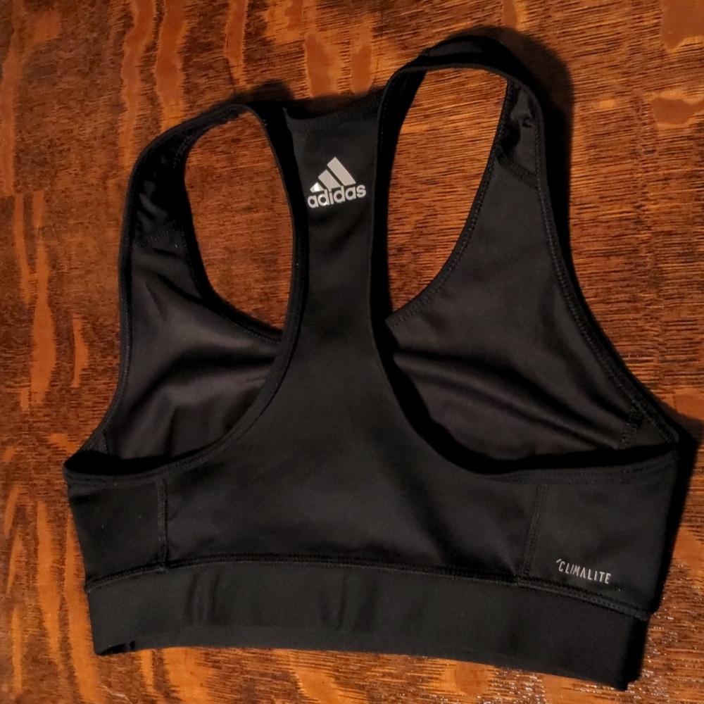 NWOT! Adidas Logo Climatech Black Sports Bra Size S - Picture 6 of 15